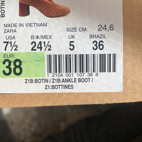 NWT Zara Suede Booties Wood Heel - Picture 10 of 10